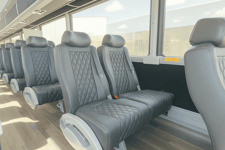 interior of St Joseph Coach Bus Service charter bus
