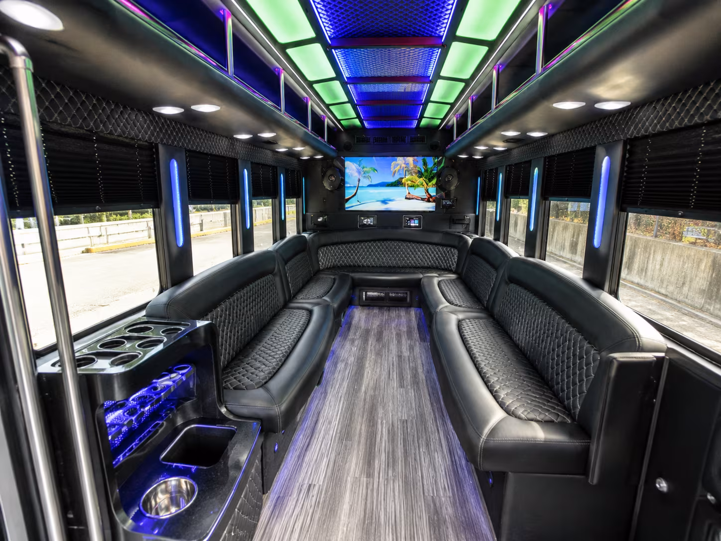 st joseph 18 passenger party bus inside