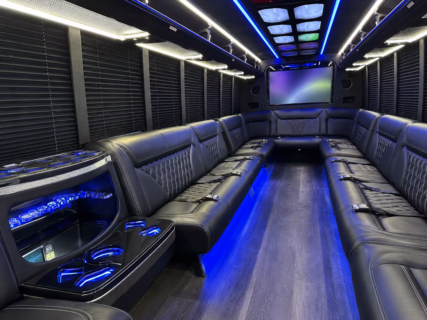 st joseph 20 passenger party bus inside