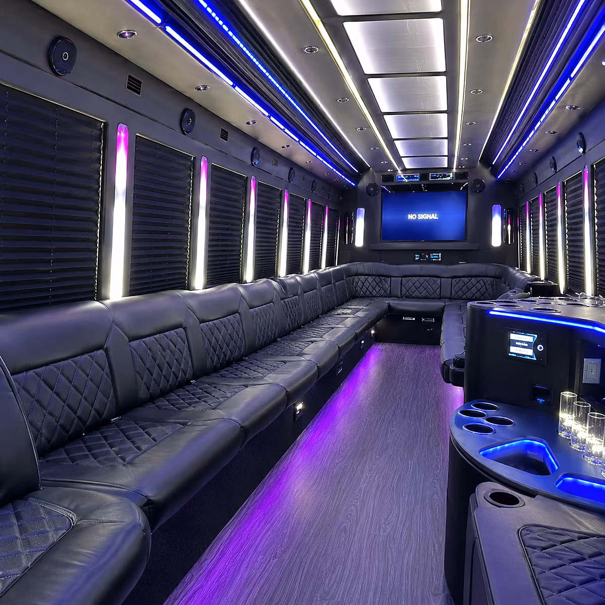 st joseph 30 passenger party bus inside