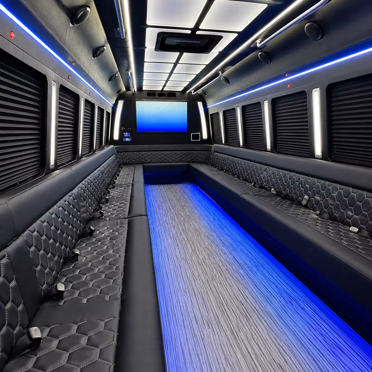 st joseph 50 passenger party bus inside